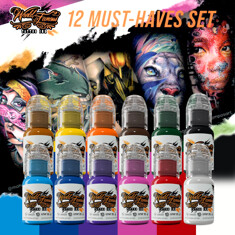 Краска World Famous Tattoo Ink Must-Haves Set (12 пигментов)
