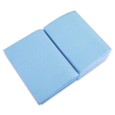 Салфетки бумажно-полиэтиленовые голубые - 125 шт.