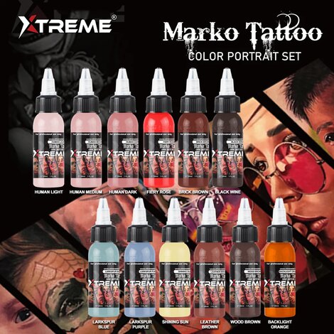 Краска Xtreme Ink Marko Tattoo Color Portrait Set (12 пигментов)