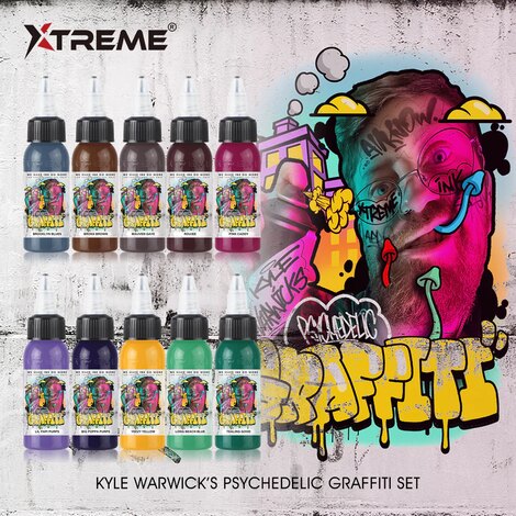 Краска Xtreme Ink Kyle Warwick's Psychedelic Graffiti Set (10 пигментов)