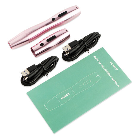 Машинка для дермопигментации Mast P20 Tattoo Wireless Pen 2.5мм (Pink) + аккумулятор