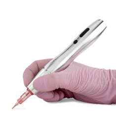 Машинка для татуажа Mast P20 Tattoo Wireless Pen 2.5мм (Silver) + аккумулятор