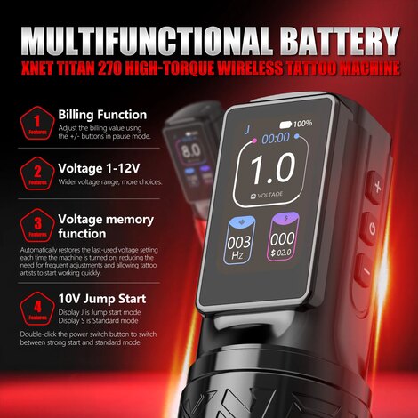 Тату машинка Ambition XNET Titan 270 5.0мм + 4.0мм - Black