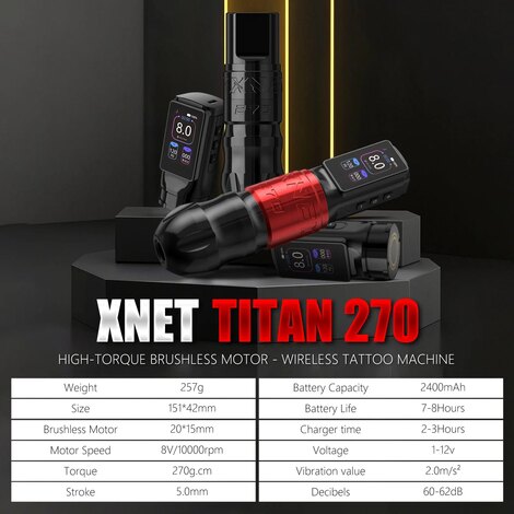 Тату машинка Ambition XNET Titan 270 5.0мм + 4.0мм - Red