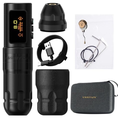 Тату машинка Ambition Shura-X Wireless 3.5мм + 4.0мм - Black