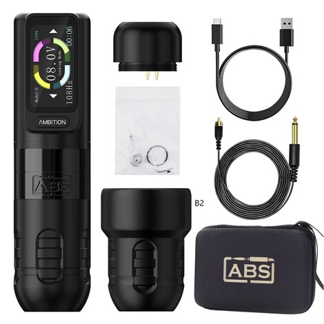 Тату машинка Ambition ABS Zetton 2400 мАч (3,5 мм - 4,0 мм) - Black