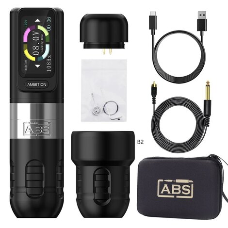 Тату машинка Ambition ABS Zetton 2400 мАч (3,5 мм - 4,0 мм) - Silver