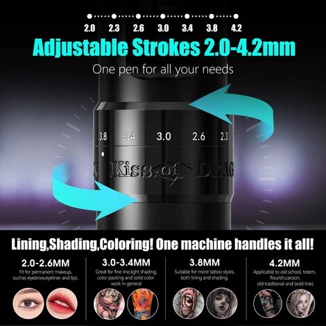 Тату машинка Ambition Kiss of Dragon V1 (2.0мм - 4.2мм)