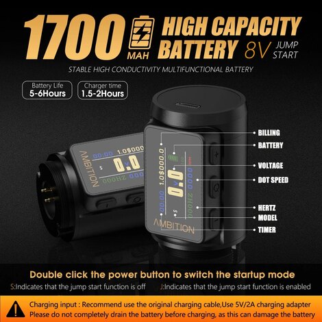 Тату машинка Ambition Paco 4 (2.2мм - 4.2мм) - Black