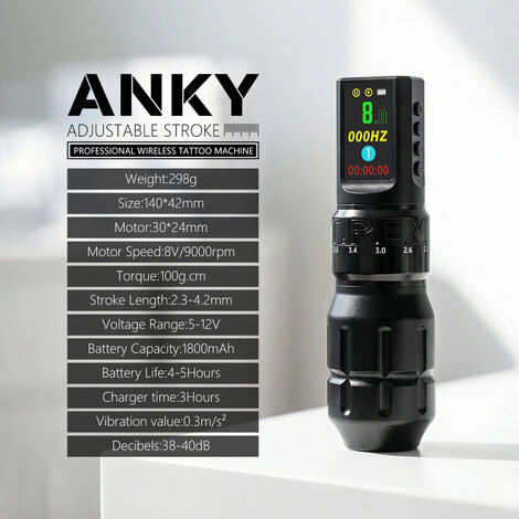 Тату машинка T-REX ANKY (2.3 - 4.2мм) - Black